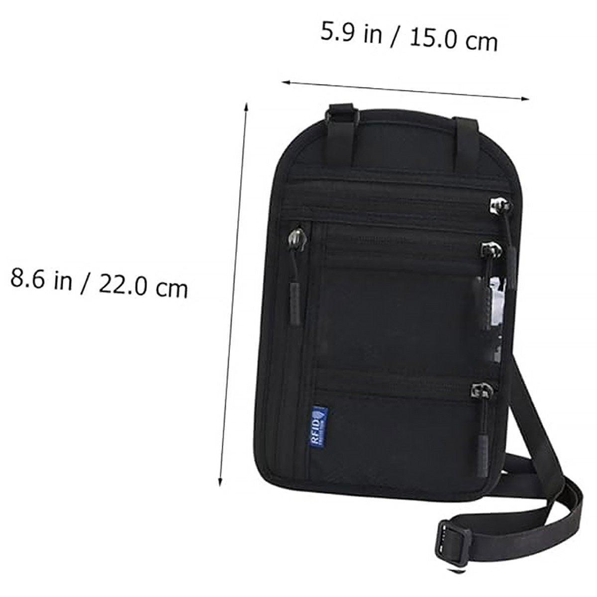 Multi-Functional Travel Passport Document Bag Protective Case Cover Holder - Black V528-DOCUMENT-BAG-BLACK-266221