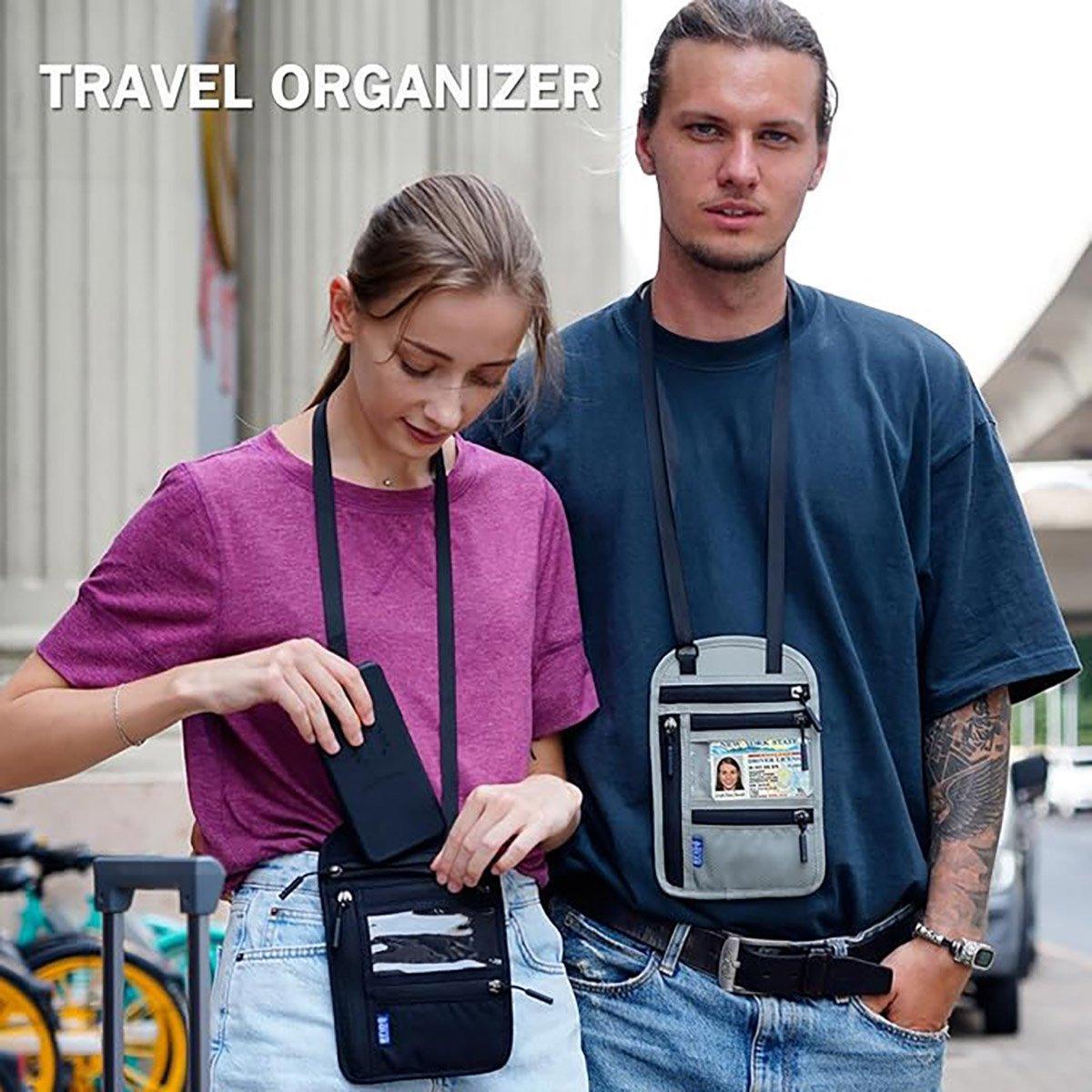 Multi-Functional Travel Passport Document Bag Protective Case Cover Holder - Black V528-DOCUMENT-BAG-BLACK-266221