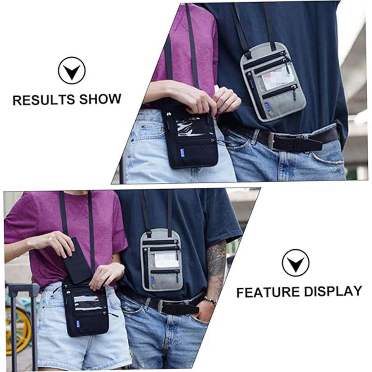 Multi-Functional Travel Passport Document Bag Protective Case Cover Holder - Grey V528-DOCUMENT-BAG-GREY-186059