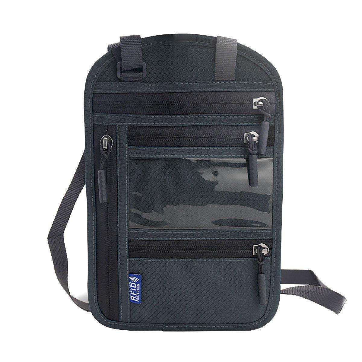Multi-Functional Travel Passport Document Bag Protective Case Cover Holder - Grey V528-DOCUMENT-BAG-GREY-186059