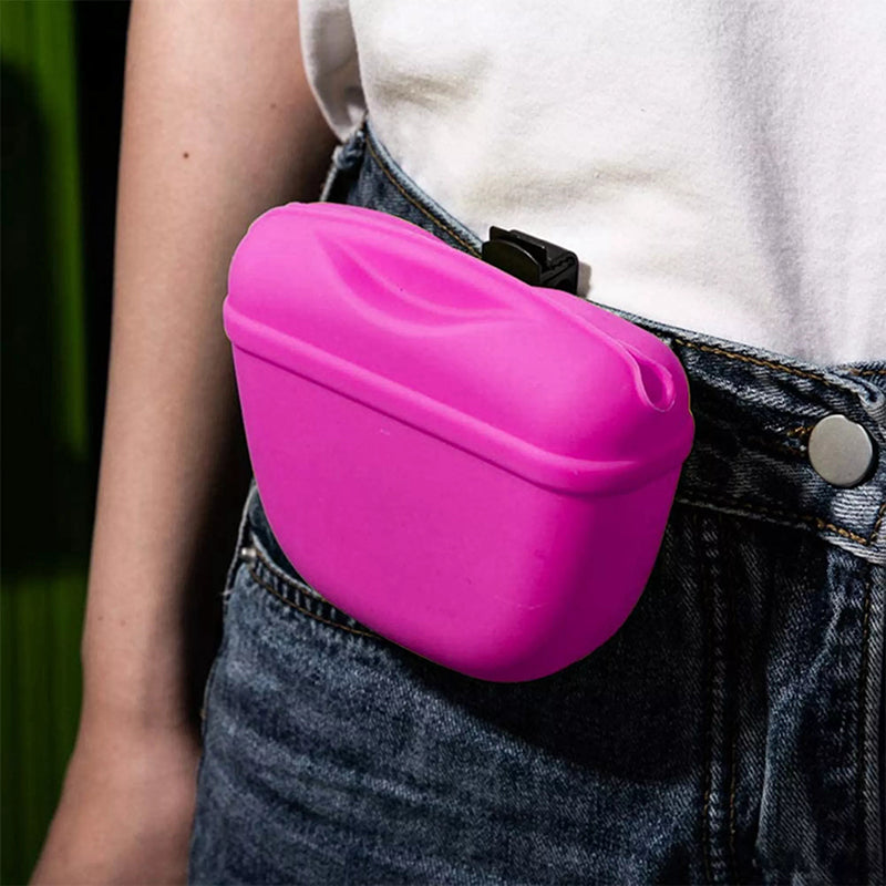 Dog Training Treat Bag Silicone Pet Pouch with Clip Waist Belt Snack Holder - Black V528-DOG-BELT-BLACK-36286