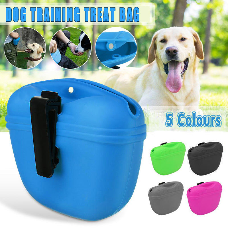 Dog Training Treat Bag Silicone Pet Pouch with Clip Waist Belt Snack Holder - Blue V528-DOG-BELT-BLUE-50435