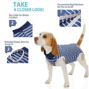Dog Recovery Suit Anti-Lick Wound Protector Pet Clothing Post-Surgery Belly - Stripes-XL V528-DOG-CLOTHES-STRIPES-XL-520779