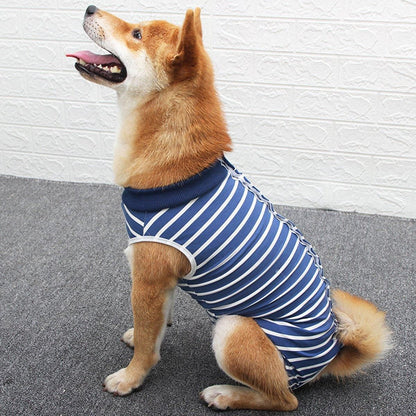 Dog Recovery Suit Anti-Lick Wound Protector Pet Clothing Post-Surgery Belly - Stripes-XL V528-DOG-CLOTHES-STRIPES-XL-520779