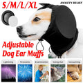Black Adjustable Dog Ear Muffs Noise Reducing Pet Headwrap Protective Ear Cover - L V528-DOG-EARMUFFS-L-705789