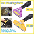 Pet Hair Removal Brush Deshedding Tool for Cats Dogs Grooming Comb Fur Remover - Yellow V528-DOG-HAIR-REMOVER-YELLOW-CM-821135