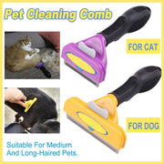 Pet Hair Removal Brush Deshedding Tool for Cats Dogs Grooming Comb Fur Remover - Yellow V528-DOG-HAIR-REMOVER-YELLOW-CM-821135