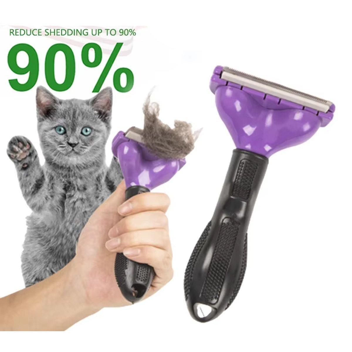 Pet Hair Removal Brush Deshedding Tool for Cats Dogs Grooming Comb Fur Remover - Yellow V528-DOG-HAIR-REMOVER-YELLOW-CM-821135