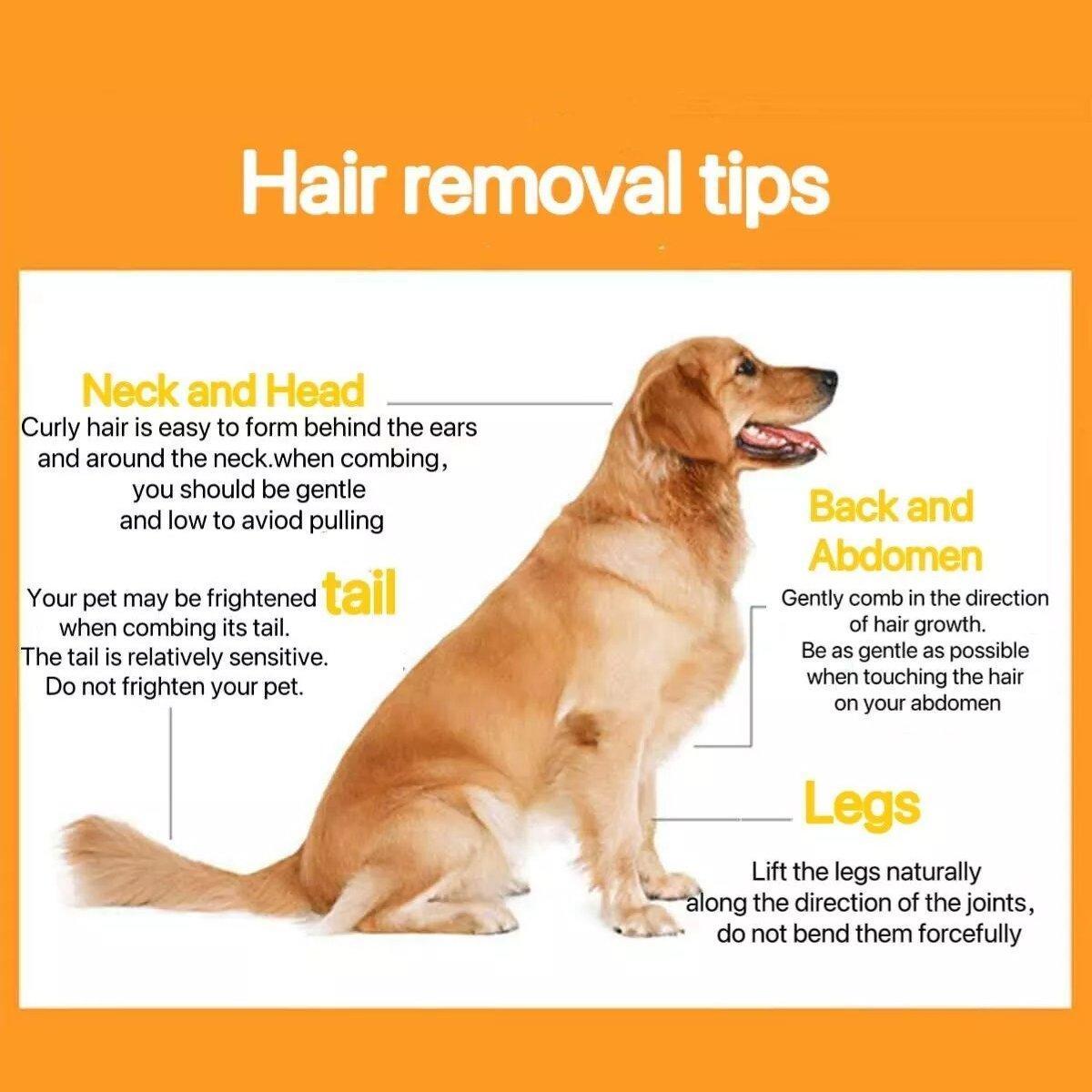 Pet Hair Removal Brush Deshedding Tool for Cats Dogs Grooming Comb Fur Remover - Yellow V528-DOG-HAIR-REMOVER-YELLOW-CM-821135
