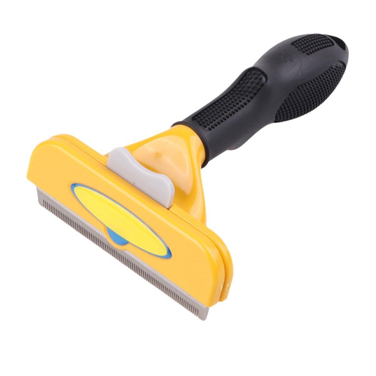 Pet Hair Removal Brush Deshedding Tool for Cats Dogs Grooming Comb Fur Remover - Yellow V528-DOG-HAIR-REMOVER-YELLOW-CM-821135