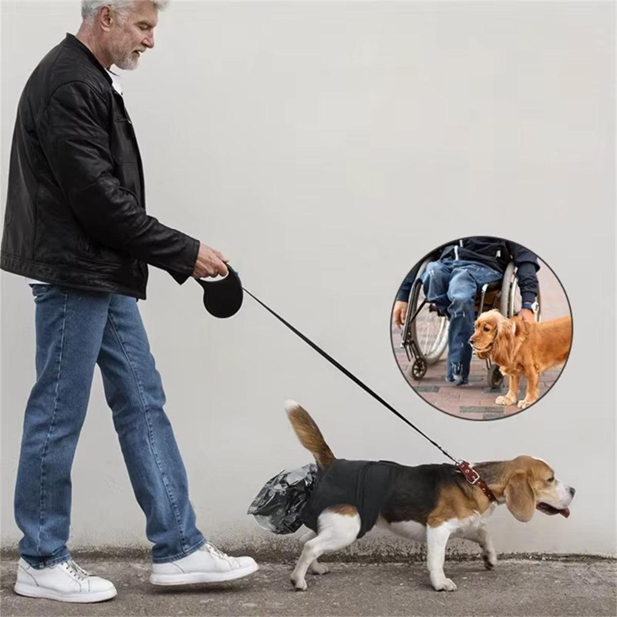 Dog Pet Portable Poop Collection Pants Outing Physiological Pants with Poop Bag - M V528-DOG-OUTING-PANTS-M-574393