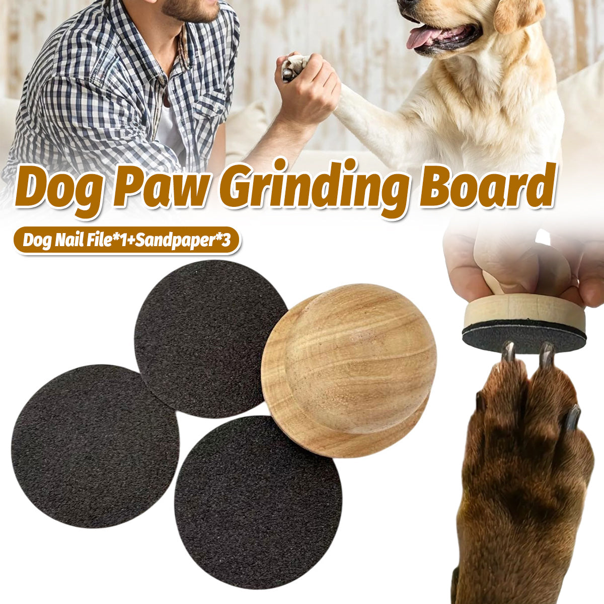 Wooden Dog Nail Sharpening Board Round Pet Grooming Tool Nail Repair Training V528-DOG-SCRATCHING-POST-2-488603