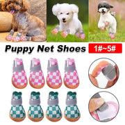 4pcs Breathable Mesh Dog Shoes Small Pets Puppy Paw Protection Summer Boots - Pink-2 V528-DOG-SHOES-PINK-2-417789