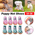 4pcs Breathable Mesh Dog Shoes Small Pets Puppy Paw Protection Summer Boots - Pink-4 V528-DOG-SHOES-PINK-4-283692
