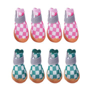 4pcs Breathable Mesh Dog Shoes Small Pets Puppy Paw Protection Summer Boots - Pink-4 V528-DOG-SHOES-PINK-4-283692