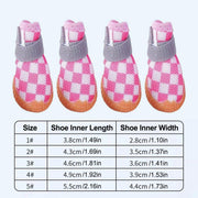 4pcs Breathable Mesh Dog Shoes Small Pets Puppy Paw Protection Summer Boots - Pink-4 V528-DOG-SHOES-PINK-4-283692