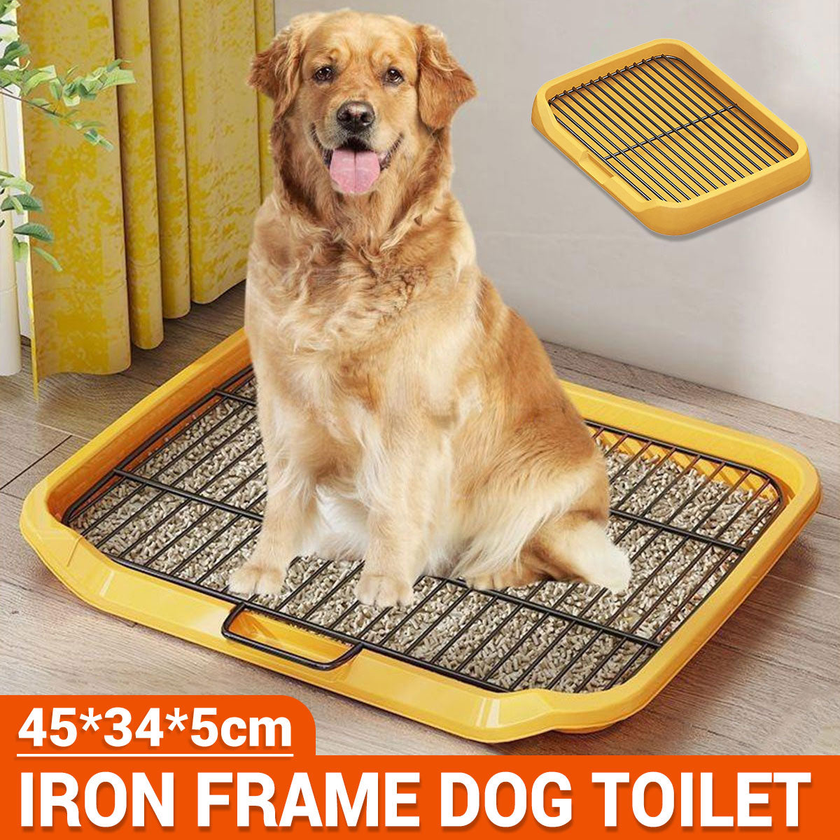 Pet Training Pad Dog Potty Toilet Large Size Portable With Tray Mat For Indoor V528-DOG-TOILET-YELLOW-283567