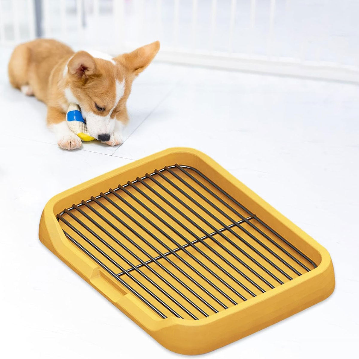 Pet Training Pad Dog Potty Toilet Large Size Portable With Tray Mat For Indoor V528-DOG-TOILET-YELLOW-283567