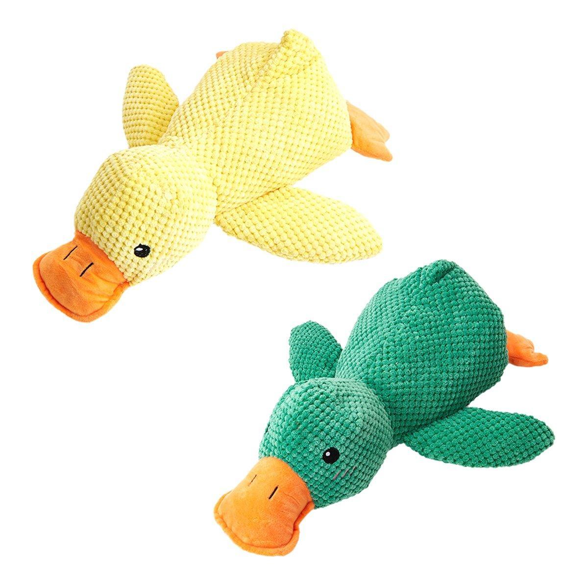Plush Cartoon Duck Dog Toy Interactive Squeaky Pet Toy Durable Fun Chew Toy - Green V528-DOG-TOY-GREEN-427547
