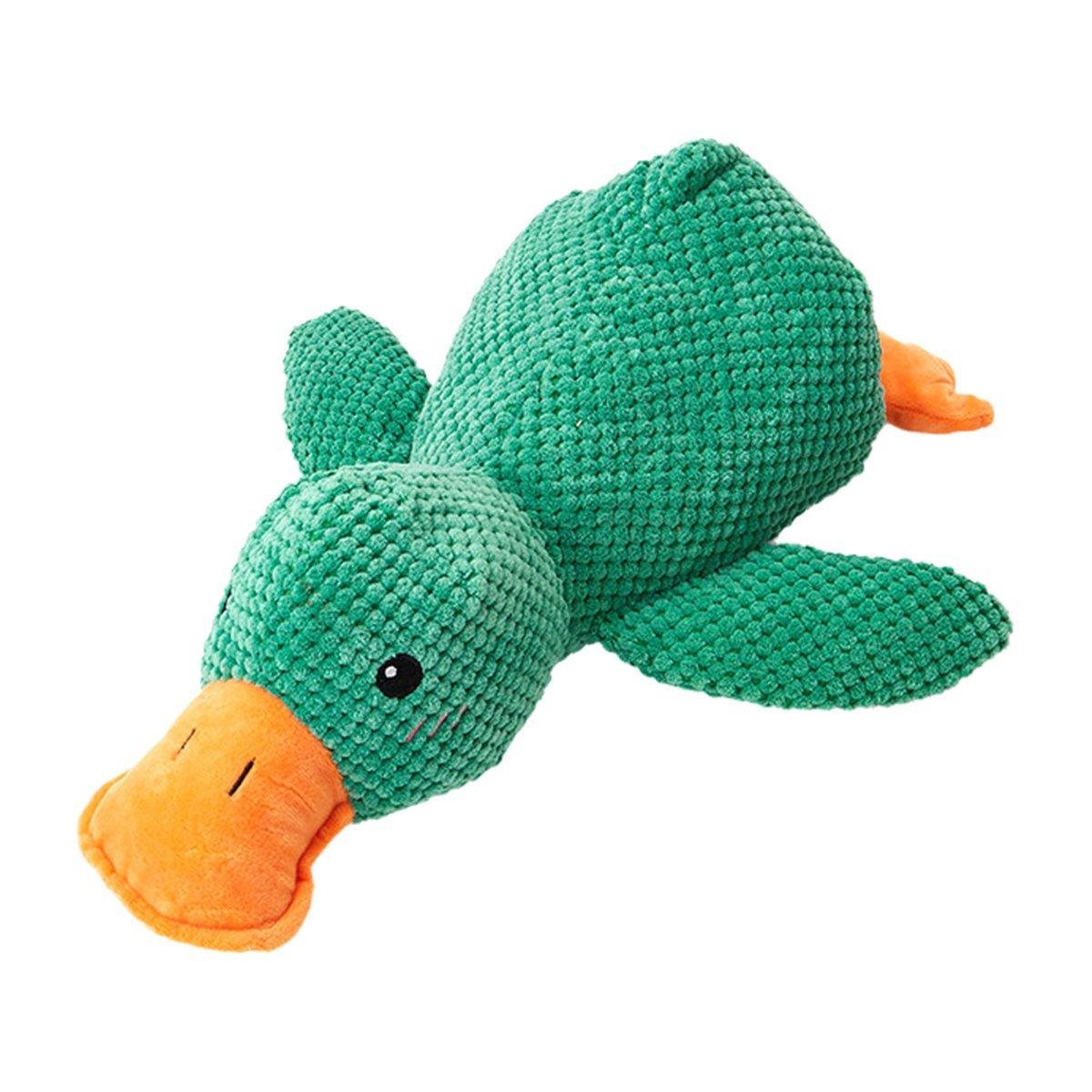 Plush Cartoon Duck Dog Toy Interactive Squeaky Pet Toy Durable Fun Chew Toy - Green V528-DOG-TOY-GREEN-427547