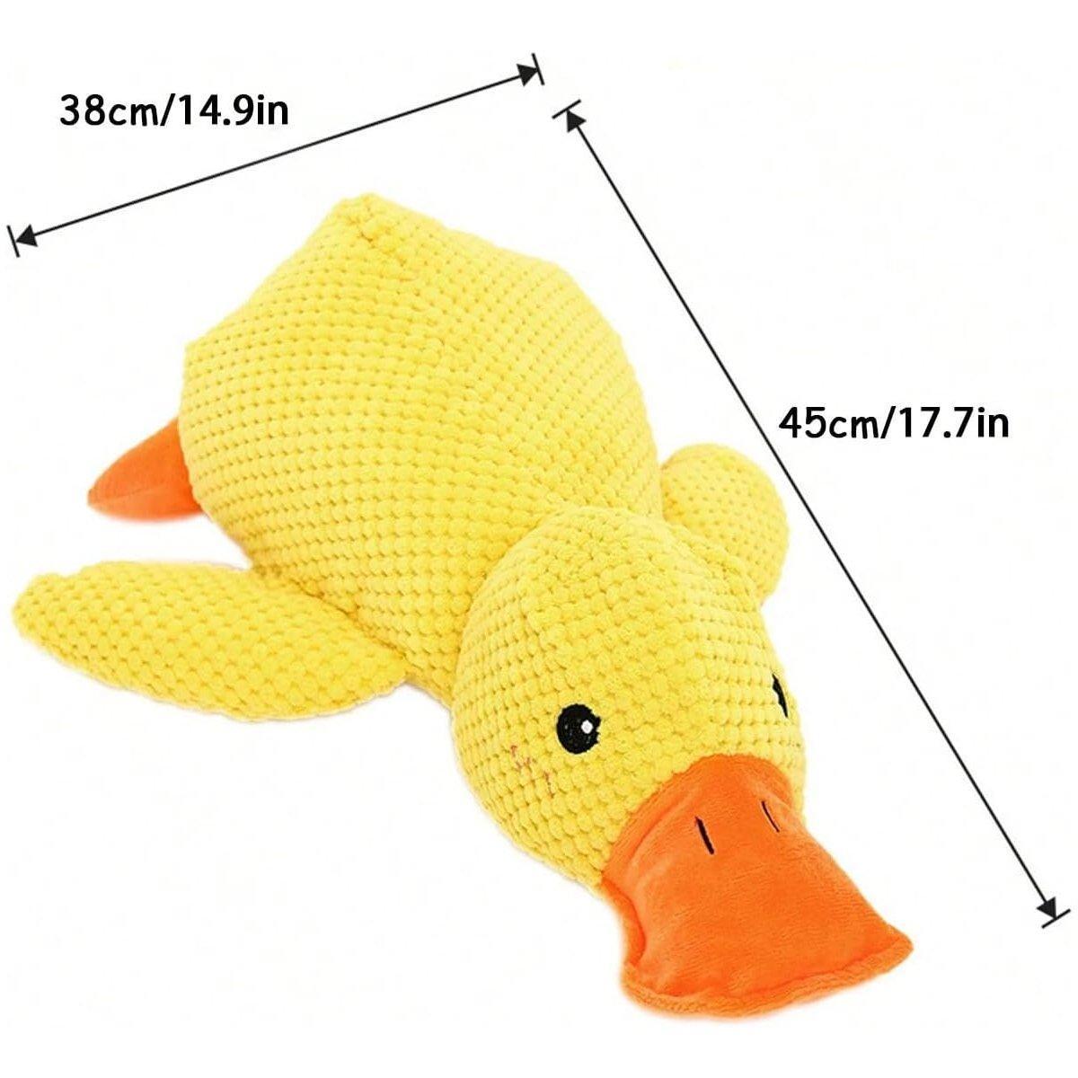 Plush Cartoon Duck Dog Toy Interactive Squeaky Pet Toy Durable Fun Chew Toy - Yellow V528-DOG-TOY-YELLOW-341297