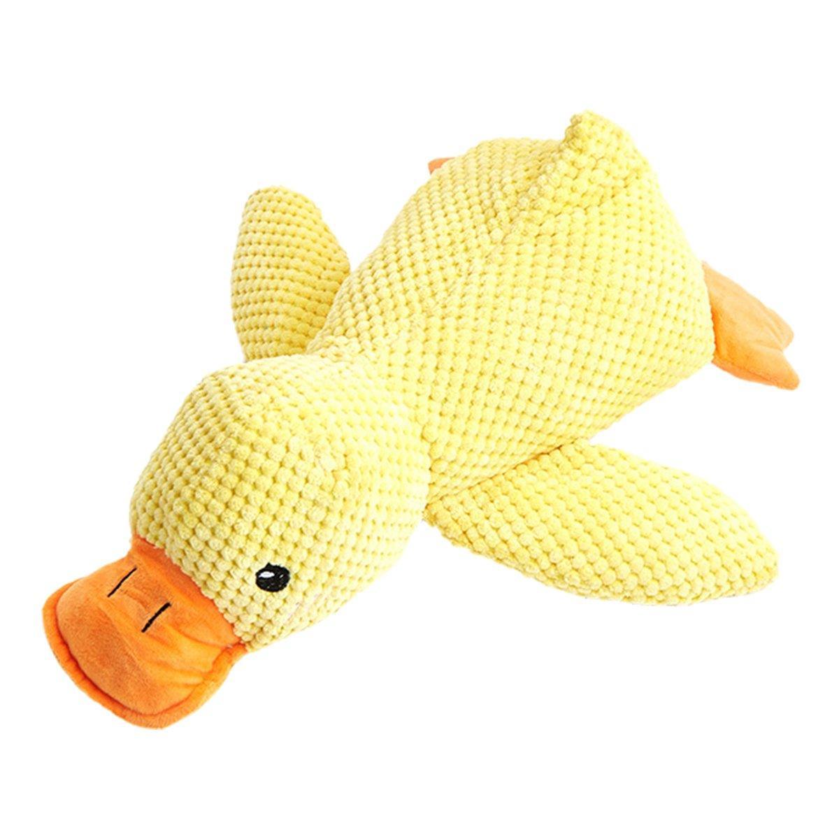 Plush Cartoon Duck Dog Toy Interactive Squeaky Pet Toy Durable Fun Chew Toy - Yellow V528-DOG-TOY-YELLOW-341297