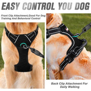 Adjustable No-Pull Dog Harness Vest S-XL Reflective Pet Training Outdoor Handle - Blue-M V528-DOG-VEST-BLUE-M-478131