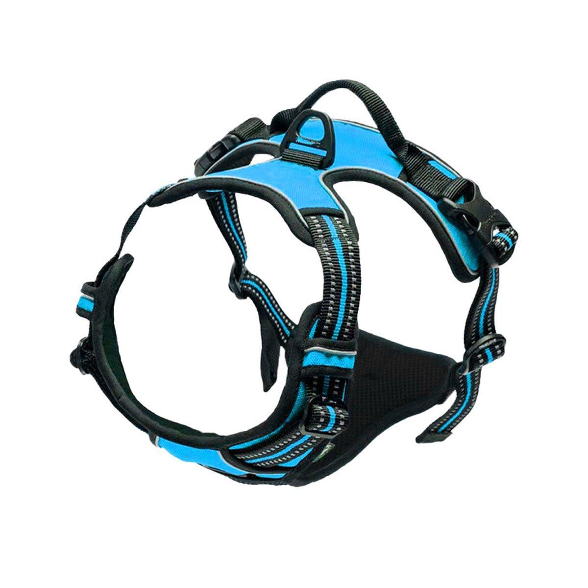Adjustable No-Pull Dog Harness Vest S-XL Reflective Pet Training Outdoor Handle - Blue-M V528-DOG-VEST-BLUE-M-478131
