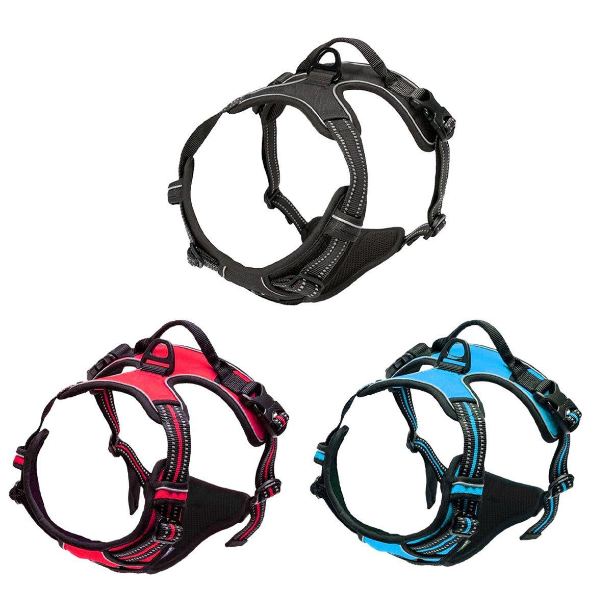 Adjustable No-Pull Dog Harness Vest S-XL Reflective Pet Training Outdoor Handle - Red-M V528-DOG-VEST-RED-M-886429