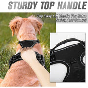 Adjustable No-Pull Dog Harness Vest S-XL Reflective Pet Training Outdoor Handle - Red-M V528-DOG-VEST-RED-M-886429