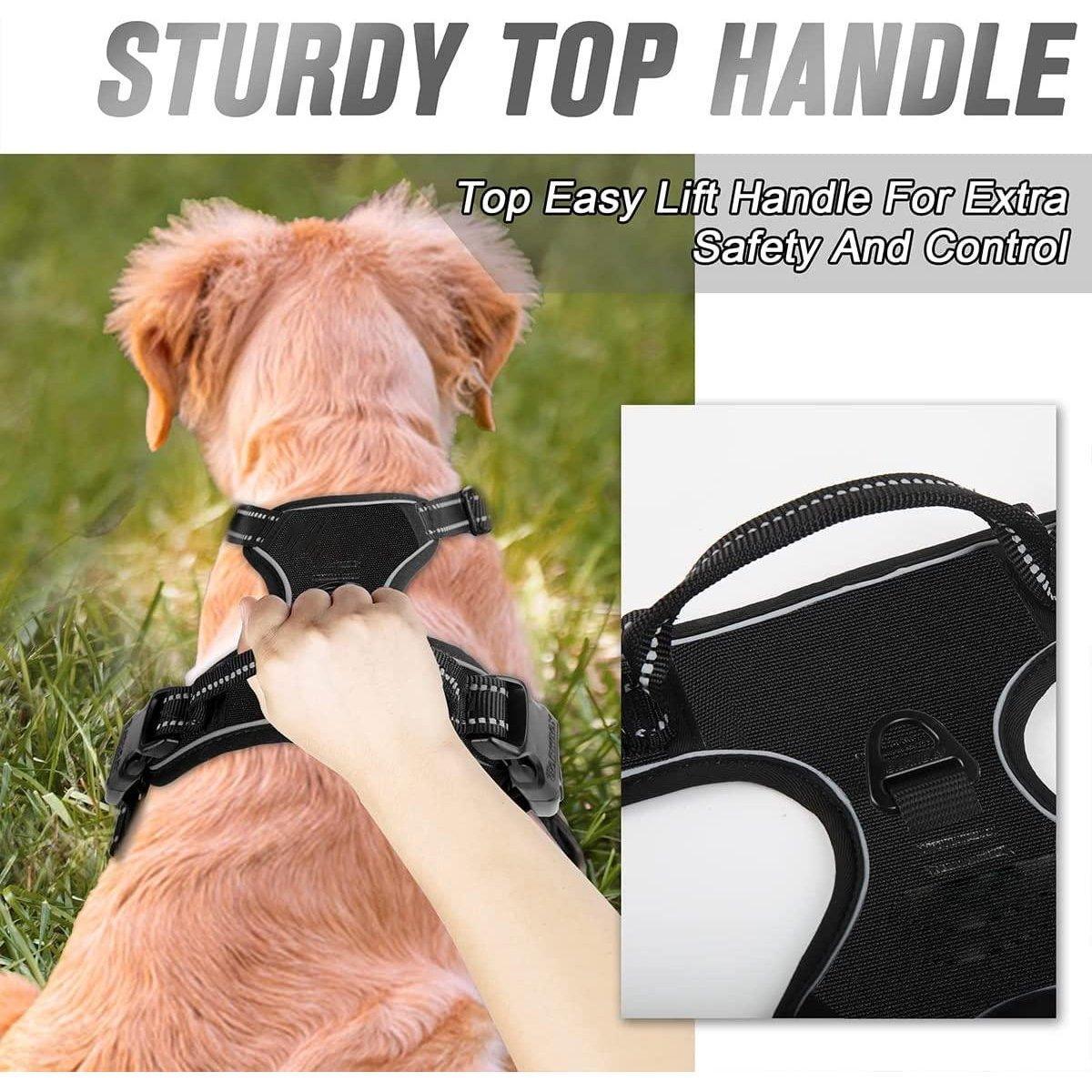 Adjustable No-Pull Dog Harness Vest S-XL Reflective Pet Training Outdoor Handle - Red-M V528-DOG-VEST-RED-M-886429