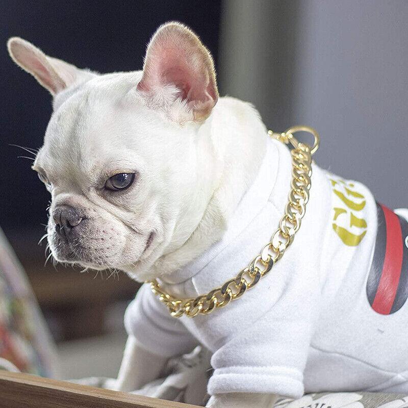 Dog Chain Collar Heavy Duty Choker Double Pet Slip Check Twist Link Chrome Chain Silver - 45CM V528-DOGCHAIN-SILVER-45CM-367171