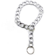 Dog Chain Collar Heavy Duty Choker Double Pet Slip Check Twist Link Chrome Chain Silver - 45CM V528-DOGCHAIN-SILVER-45CM-367171