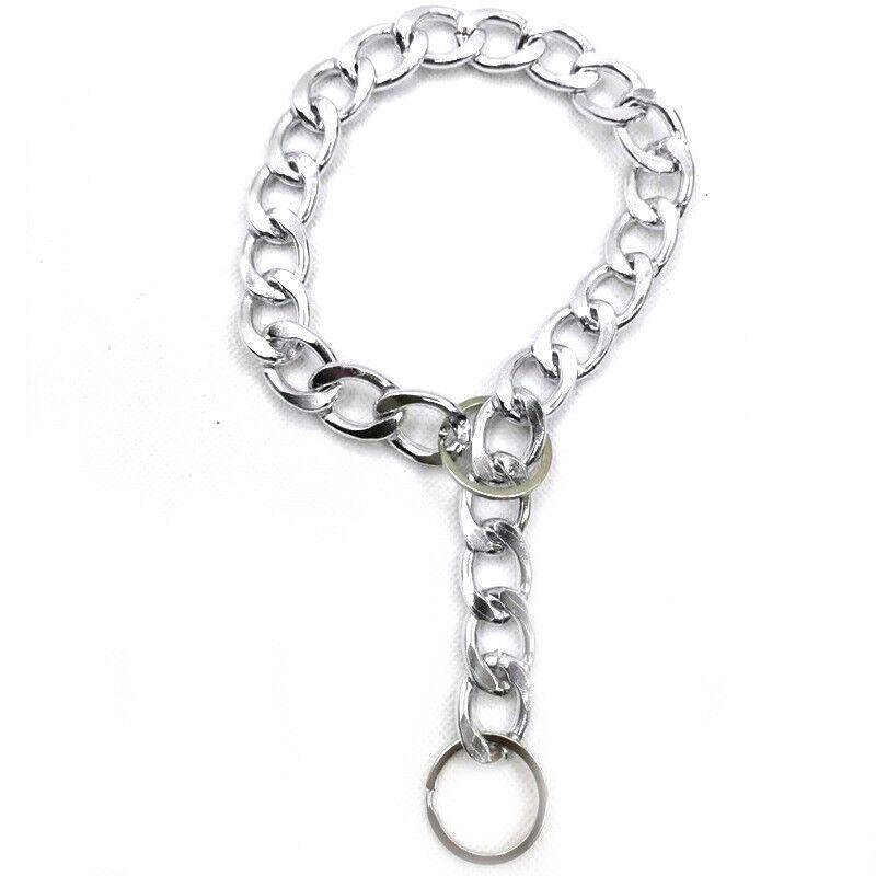 Dog Chain Collar Heavy Duty Choker Double Pet Slip Check Twist Link Chrome Chain Silver - 45CM V528-DOGCHAIN-SILVER-45CM-367171