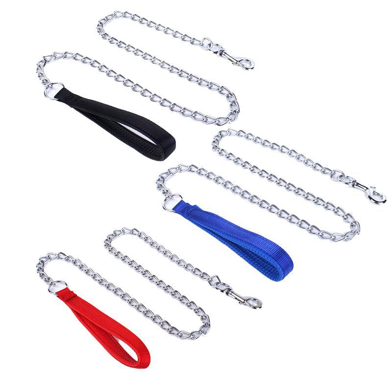 120Cm Pet Dog Puppy Padded Handle Metal Chain Dog Leash - Black V528-DOGCHAINLEAD-BLACK-844871