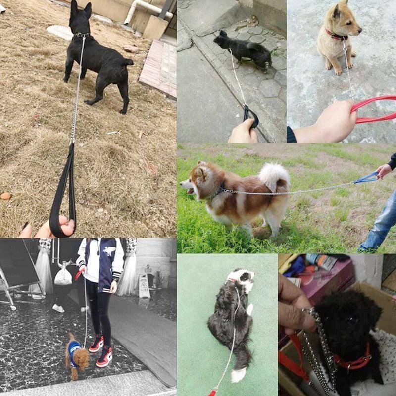 120Cm Pet Dog Puppy Padded Handle Metal Chain Dog Leash - Red V528-DOGCHAINLEAD-RED-142659