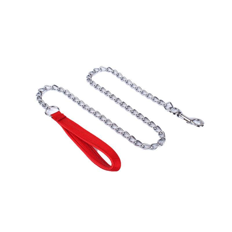 120Cm Pet Dog Puppy Padded Handle Metal Chain Dog Leash - Red V528-DOGCHAINLEAD-RED-142659