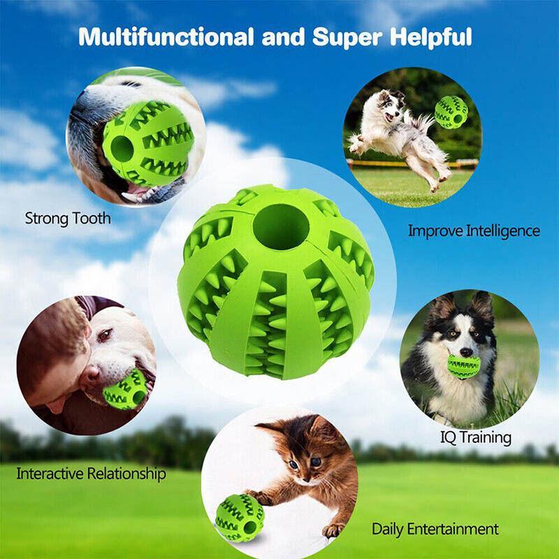 Dog Chew Toy Rubber Ball Treat Dispenser Dental Cleaning Training Play Ball - Dark Blue Rugby (11.5CM) V528-DOGCHEWTOY-BLUE-L-875081