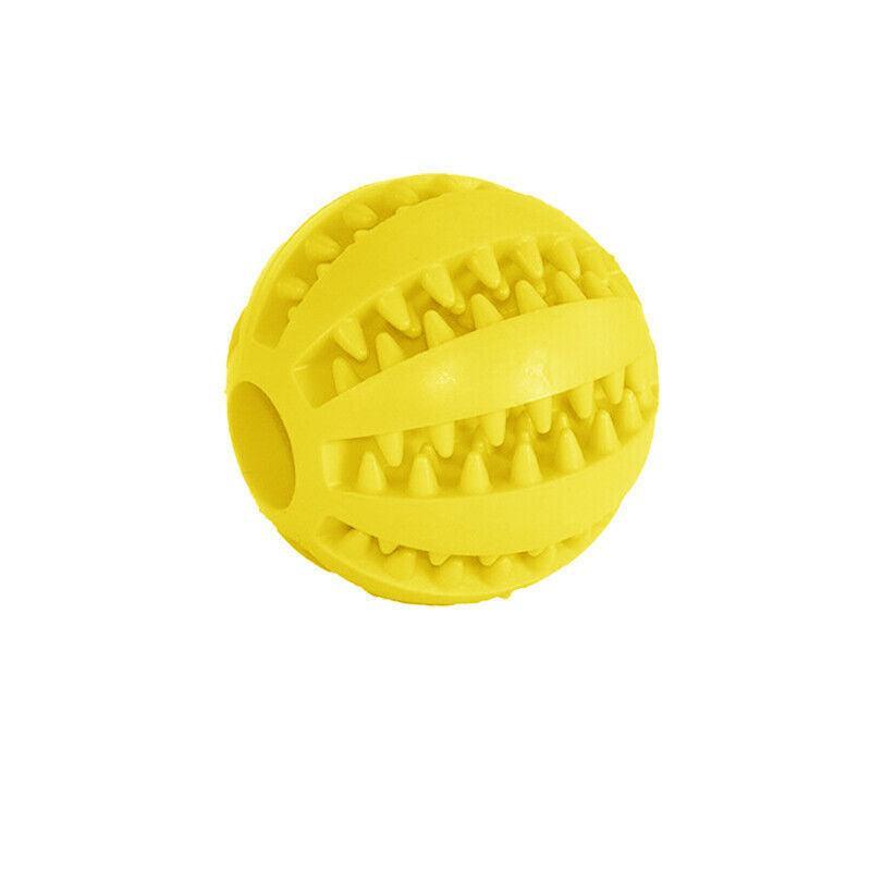 Dog Chew Toy Rubber Ball Treat Dispenser Dental Cleaning Training Play Ball - Red Spherical (Large)