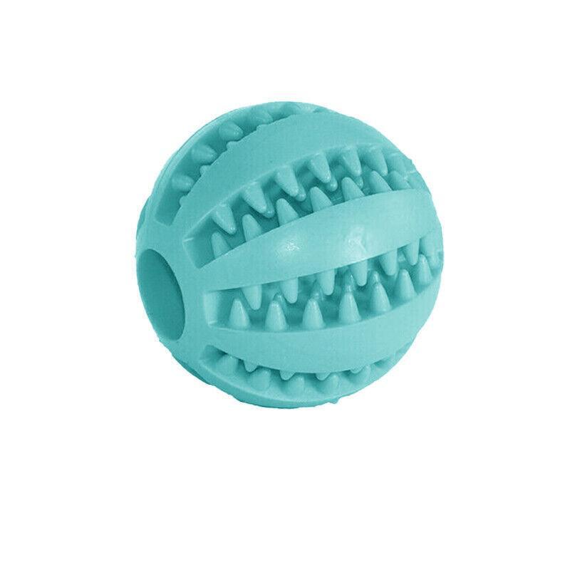 Dog Chew Toy Rubber Ball Treat Dispenser Dental Cleaning Training Play Ball - Light Blue Rugby (11.5CM) V528-DOGCHEWTOY-SKYBLUE-L-703558