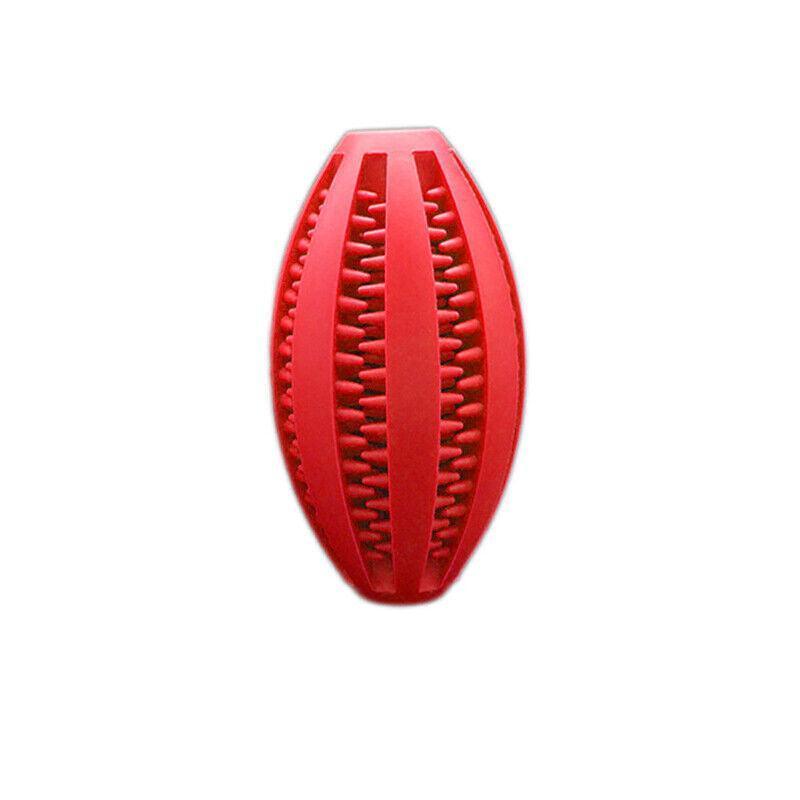 Dog Chew Toy Rubber Ball Treat Dispenser Dental Cleaning Training Play Ball - Light Blue Rugby (11.5CM) V528-DOGCHEWTOY-SKYBLUE-L-703558