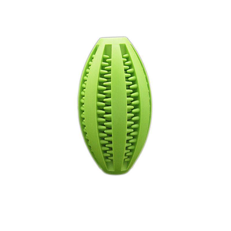 Dog Chew Toy Rubber Ball Treat Dispenser Dental Cleaning Training Play Ball - Light Blue Rugby (11.5CM) V528-DOGCHEWTOY-SKYBLUE-L-703558