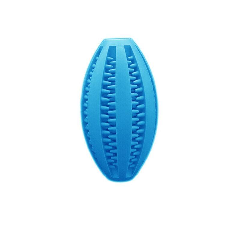 Dog Chew Toy Rubber Ball Treat Dispenser Dental Cleaning Training Play Ball - Light Blue Rugby (11.5CM) V528-DOGCHEWTOY-SKYBLUE-L-703558
