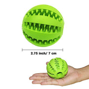 Dog Chew Toy Rubber Ball Treat Dispenser Dental Cleaning Training Play Ball - Light Blue Spherical (Small)