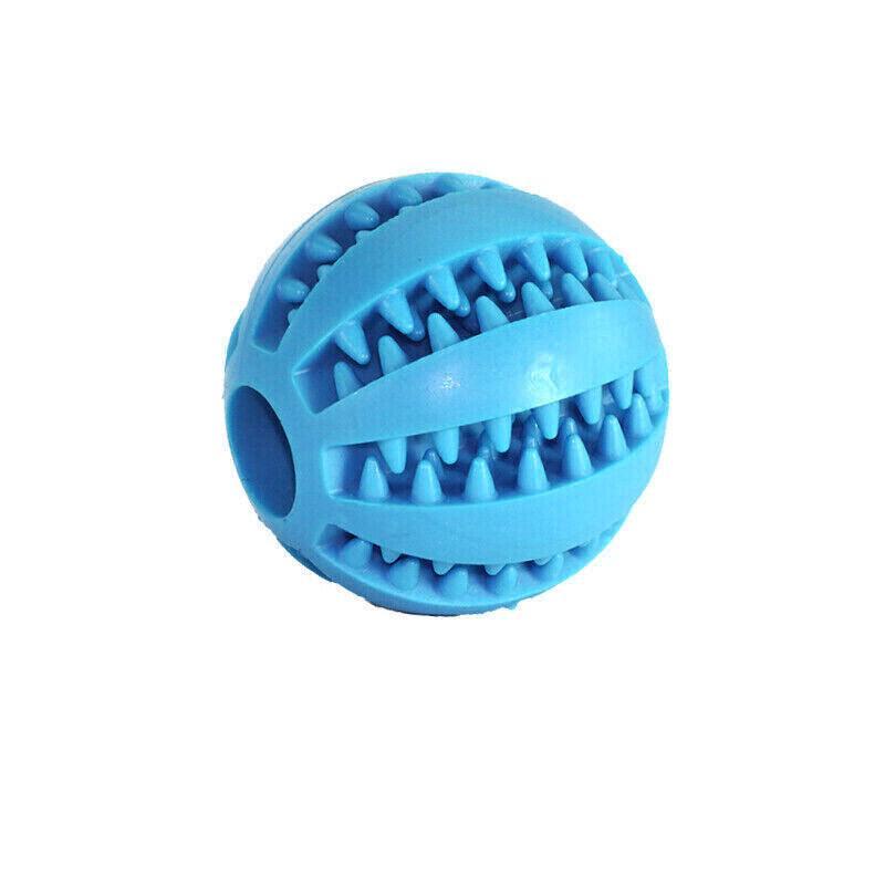Dog Chew Toy Rubber Ball Treat Dispenser Dental Cleaning Training Play Ball - Yellow Spherical (Small)