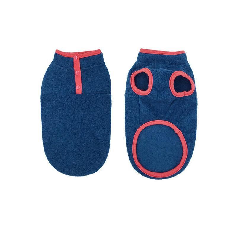 XL Pet Dog Puppy Winter Warm Fleece Jumper Vest Coat Jacket Apparel Clothes - Blue V528-DOGCLOTHING-BLUE-L-32534