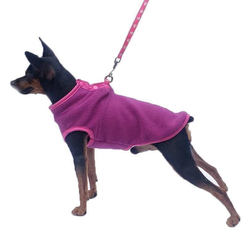 L Pet Dog Puppy Winter Warm Fleece Jumper Vest Coat Jacket Apparel Clothes Outdoor - Blue V528-DOGCLOTHING-BLUE-L-38468