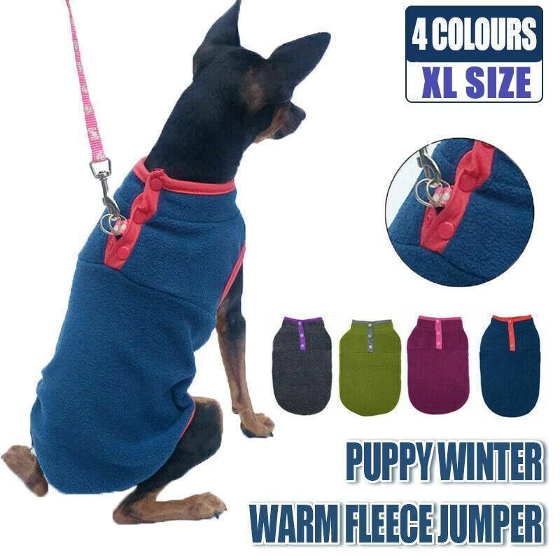 XL Pet Dog Puppy Winter Warm Fleece Jumper Vest Coat Jacket Apparel Clothes - Pink V528-DOGCLOTHING-PURPLE-L-89543