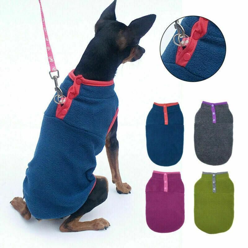 XL Pet Dog Puppy Winter Warm Fleece Jumper Vest Coat Jacket Apparel Clothes - Pink V528-DOGCLOTHING-PURPLE-L-89543