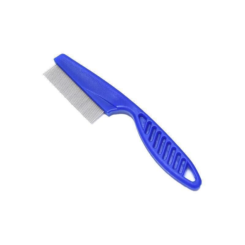 1PC Small Fine Toothed Flea Flee Metal Nit Head Hair Lice Comb with Handle - Blue V528-DOGCOMB-BLUE-SMALL-17827
